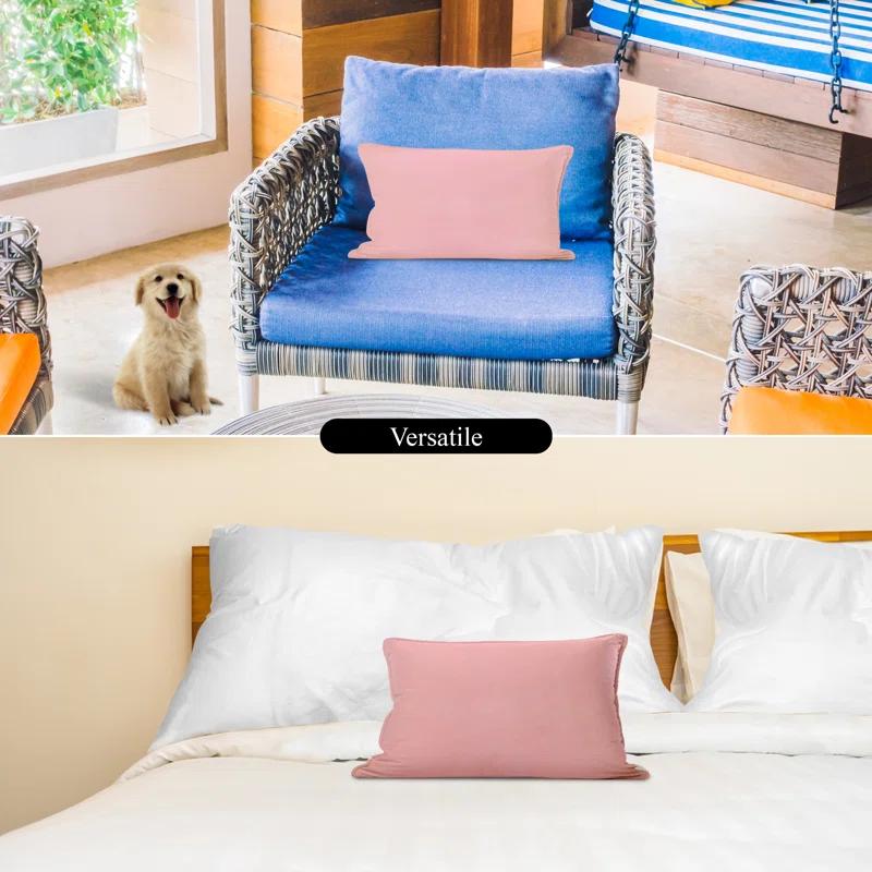 A1 Home Collections LLC Bedding Polyester Lumbar Indoor/Outdoor Pillow Cover (Set of 2)