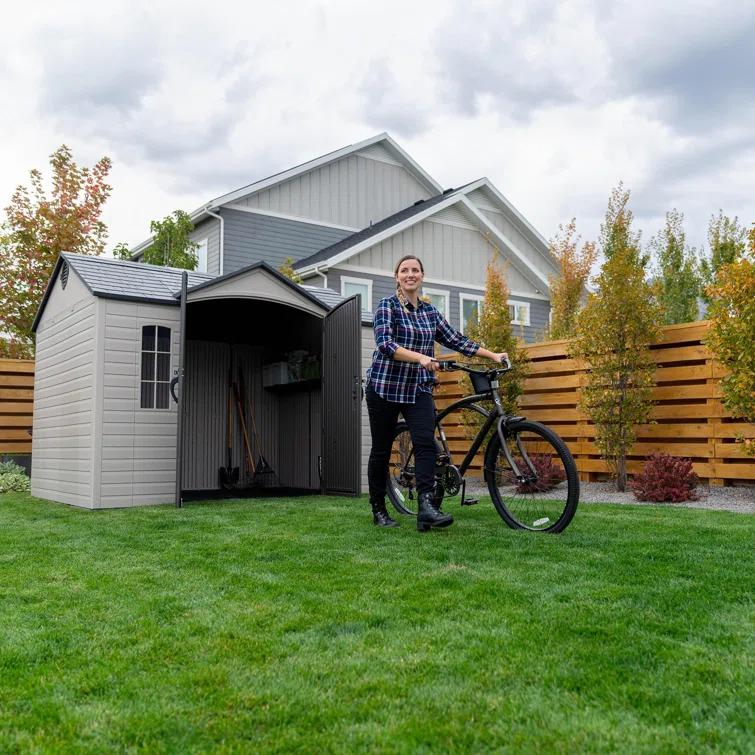 Lifetime 10 Ft. x 8 Ft. High-Density Polyethylene Outdoor Storage Shed with Steel-Reinforced Construction & Reviews | Wayfair