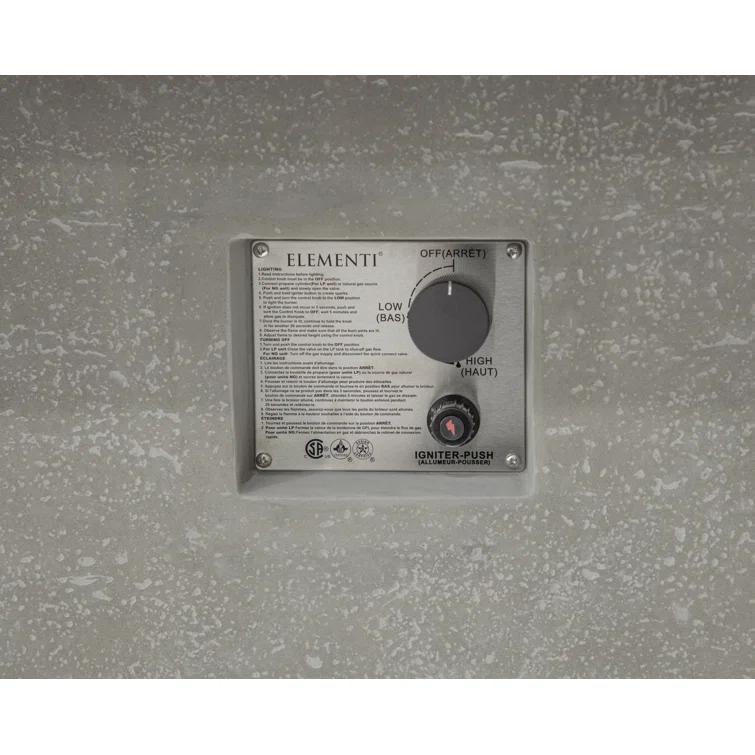 Elementi Birmingham 48" Liquid Propane Concrete Dining Table