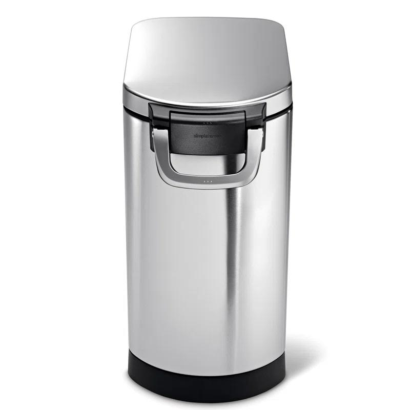 simplehuman Pet Food Storage Container Stainless Steel for Dog Food, Cat Food, and Bird Feed