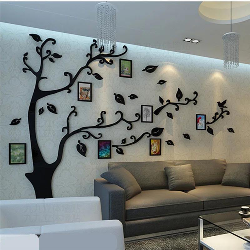 Red Barrel Studio® 3D Tree Wall Stickers - DIY Photo Frame Tree Wall Decal Family Photo Frame Sticker Murals Wall Decor Living Room Bedroom TV Background Home Decorations