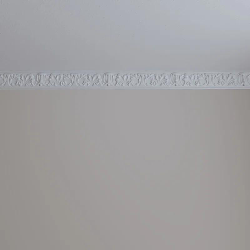 Ekena Millwork 3 1/2"H x 3/4"P x 94 1/2"L Benson Acanthus Leaf Chair Rail