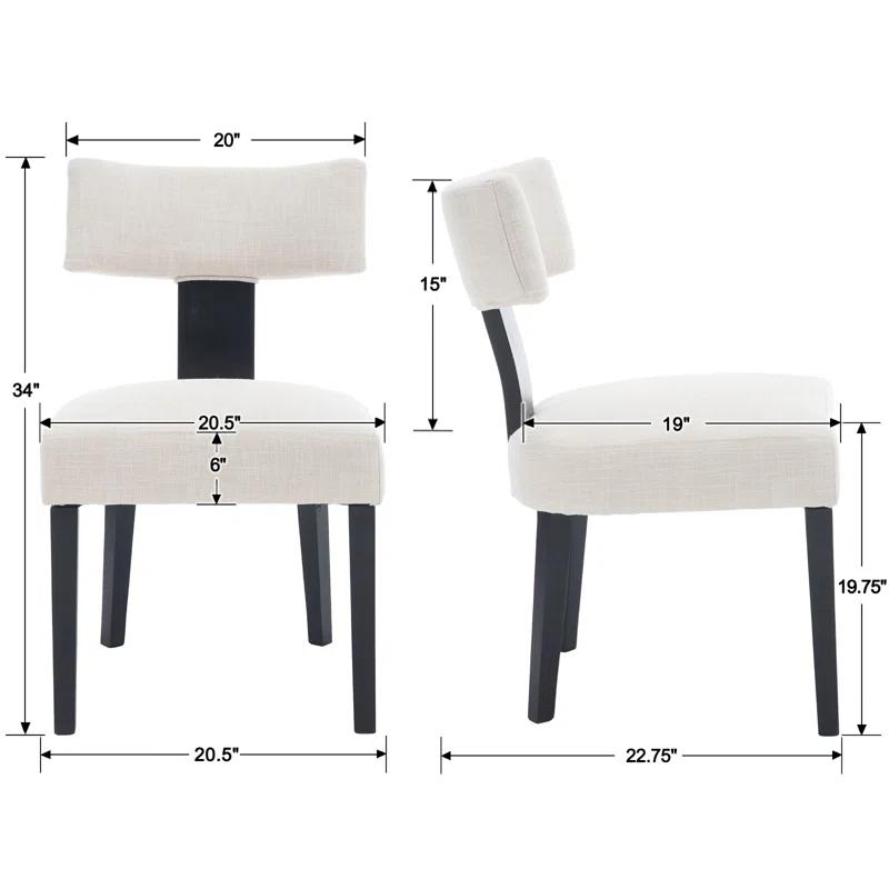 Gracie Oaks Inelda Mid Century Upholstered Dining Chairs Side Chairs Farmhouse Faux Leather Dining Chair with Wood Legs (Set of 2)