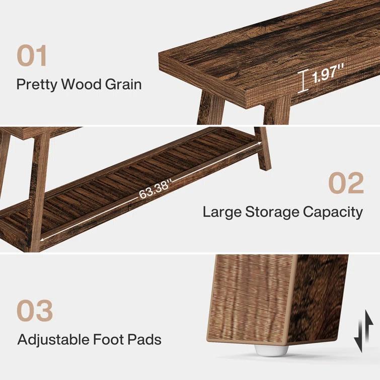 Gracie Oaks 70.9-Inch Farmhouse Console for Entryway, 2-Tier Entry Table Sofa Table
