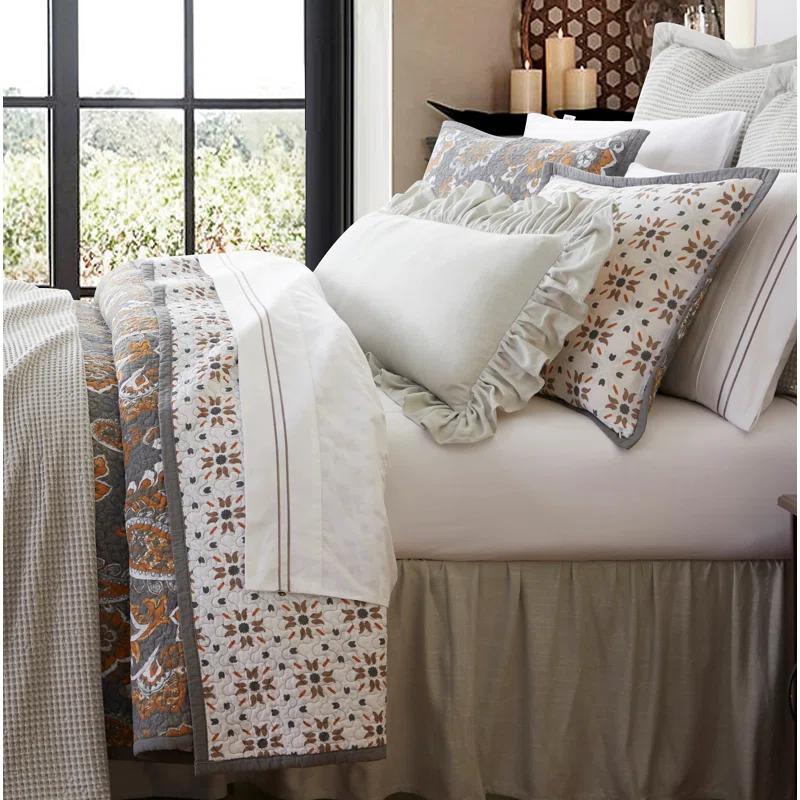 Paseo Road by HiEnd Accents Abbie Cotton Paisley Western Chic Casual Southwestern Reversible Quilt Set