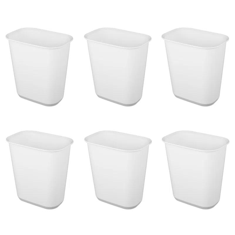 Sterilite Sterilite Rectangular Wastebasket Open Top Trash Bin, 6 Pack (Set of 6)
