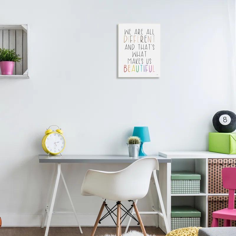 Stupell Industries " Different Is Beautiful Inspirational Quote " by Lux + Me Designs