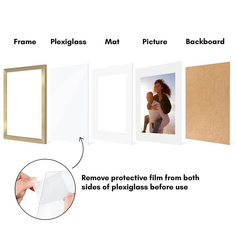Americanflat 2 Pack of Picture Frames with Mat - Plexiglass Cover