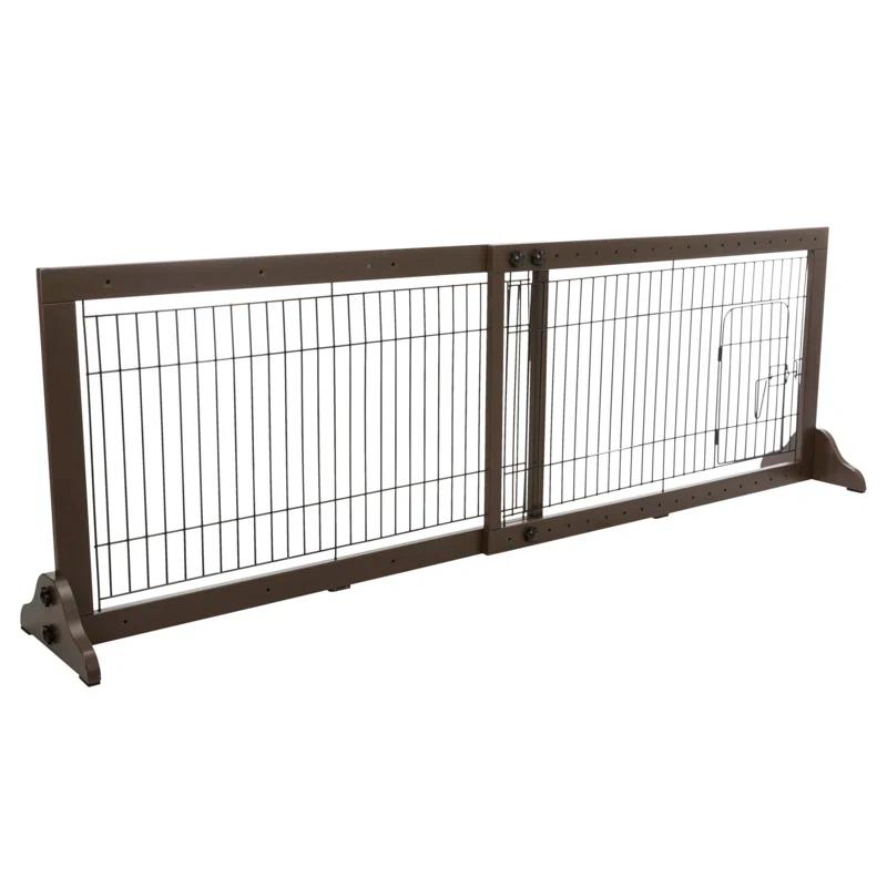 TRIXIE TRIXIE Freestanding Pet Gate with Pet Door, Adjustable Width, 22.5 in Height