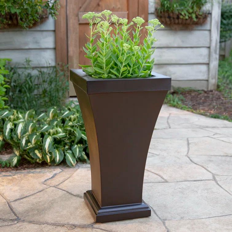 Mayne Inc. Bordeaux 28" Tall Resin Planter with Water Reservoir