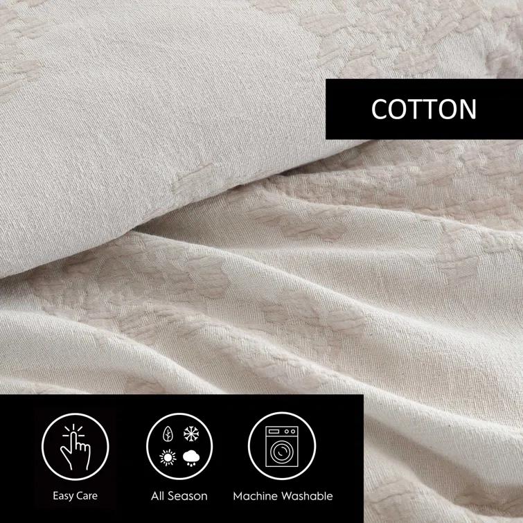 Vera Wang Vera Wang Roses Beige Cotton Duvet Cover Set