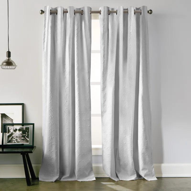 DKNY Chrysanthemum Solid Color Grommet Curtain Panel Pair (Set of 2)