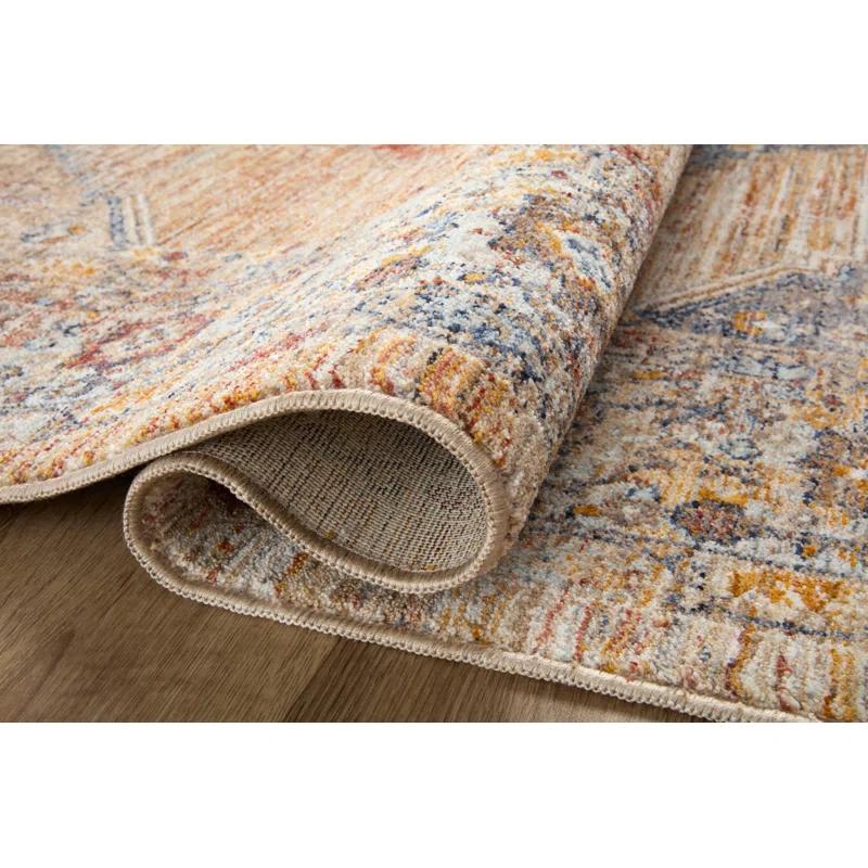 Loloi Rugs Sorrento Oriental Machine Made Power Loom Polyester Area Rug in Brown