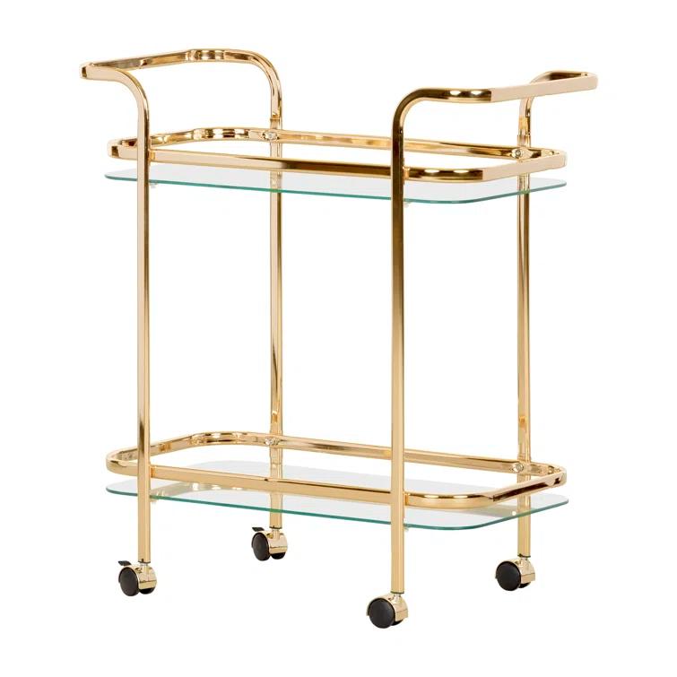 South Shore Maliza Metal Bar Cart