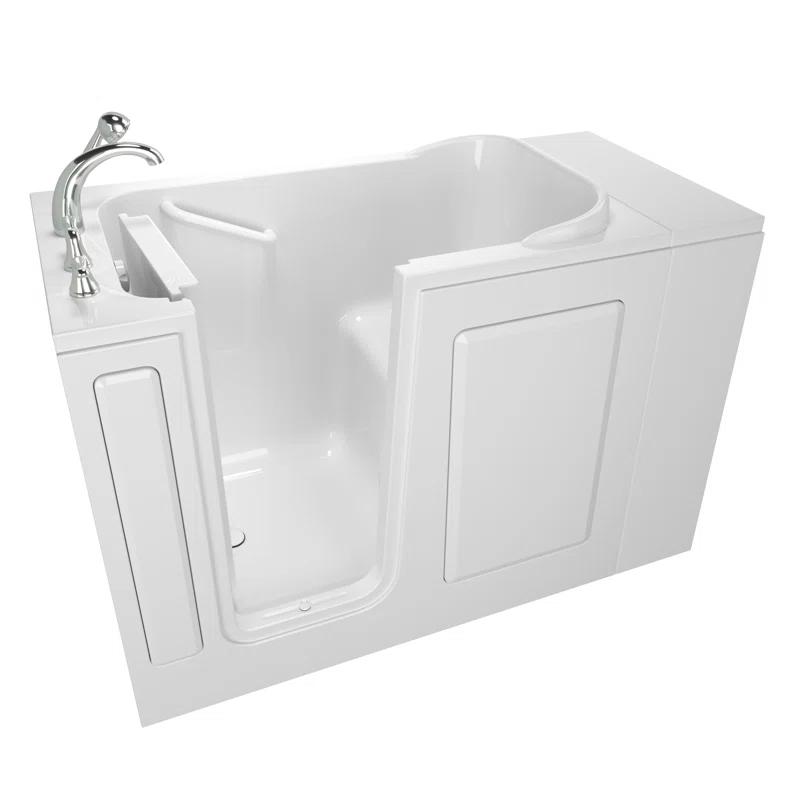 Safety Tubs 48'' x 29.75'' Walk-in Soaking Fiberglass Bathtub with Faucet SSA4828LS-WH