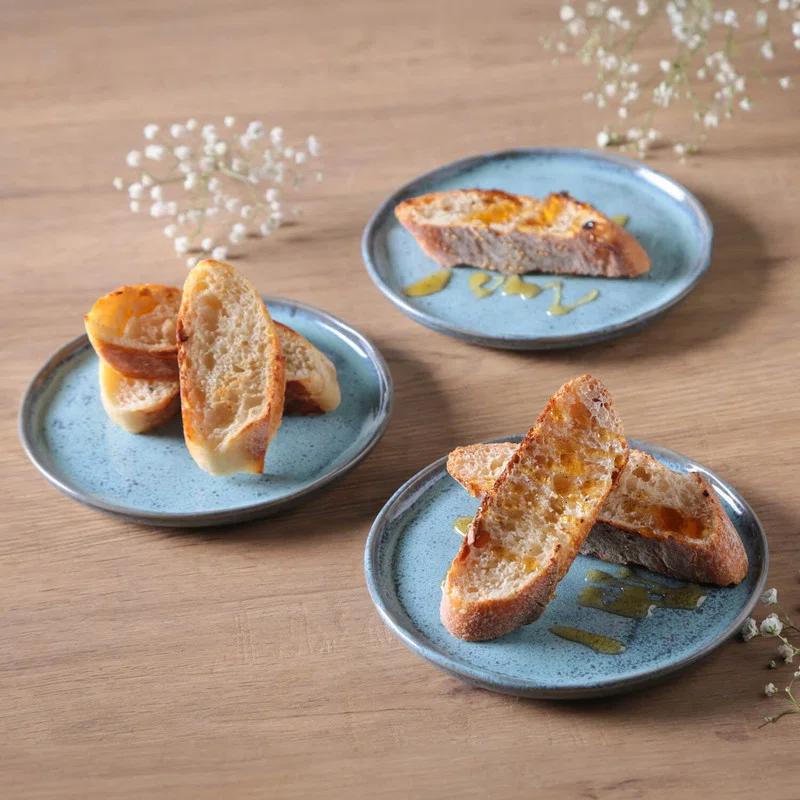 Porto Brasil Matte Black 6.1'' Stoneware Bread And Butter Plate (Set of 6)