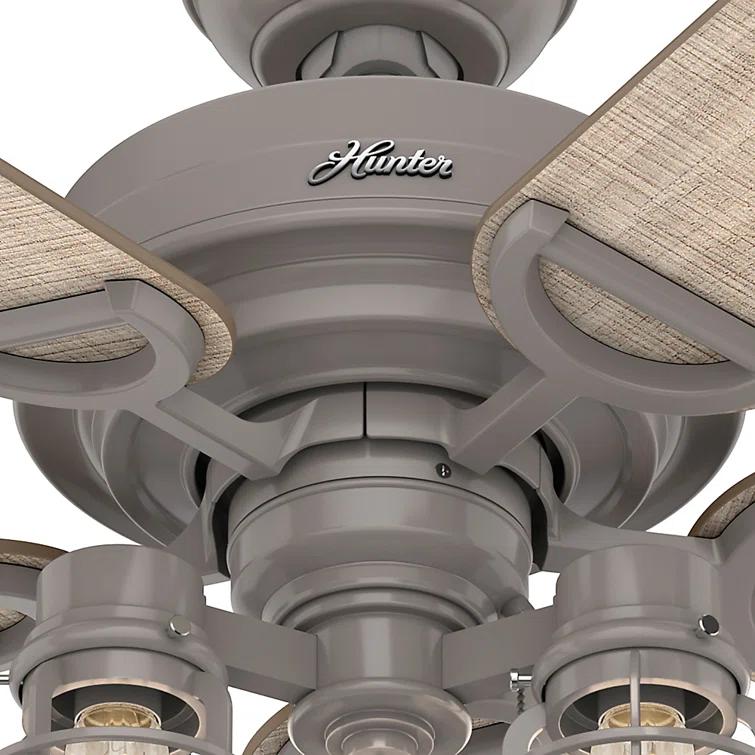 Hunter Fan 52" Starklake 5 - Blade Outdoor Standard Ceiling Fan with Pull Chain and Light Kit Included