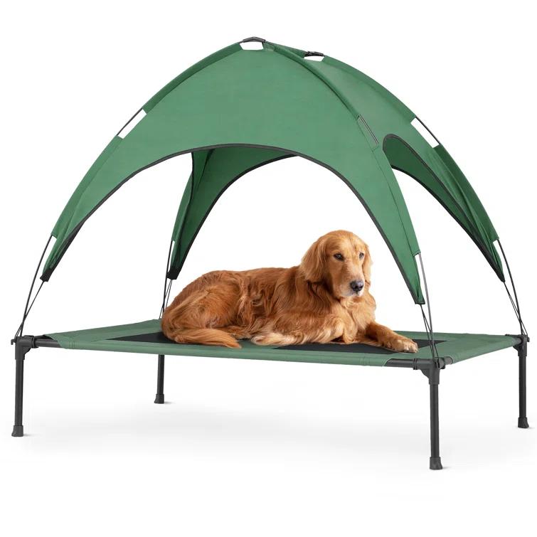 Tucker Murphy Pet™ Elevated Dog Bed With Canopy, Outdoor Dog Cot With Removable Canopy Shade Tent, Raised Pet Cot