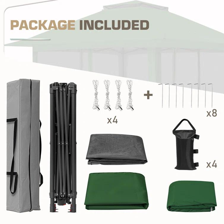 EAGLE PEAK Pop up Patio Gazebo 13 Ft. W x 13 Ft. D Metal Patio