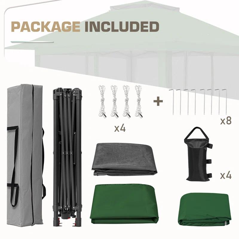 EAGLE PEAK Pop up Patio Gazebo 13 Ft. W x 13 Ft. D Metal Patio