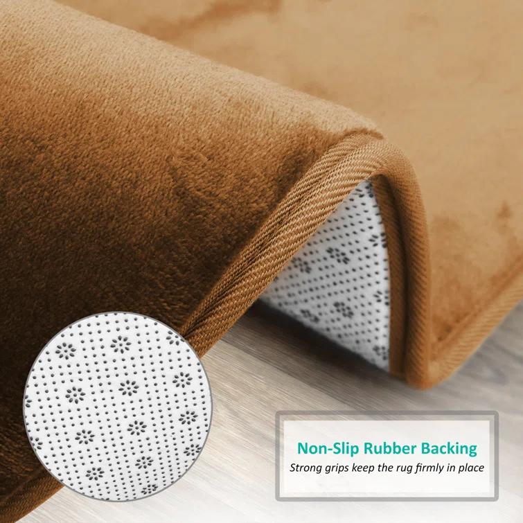 Clara Clark Ultra Soft and Absorbent Memory Foam Bath Rug Set with Non-Slip Backing