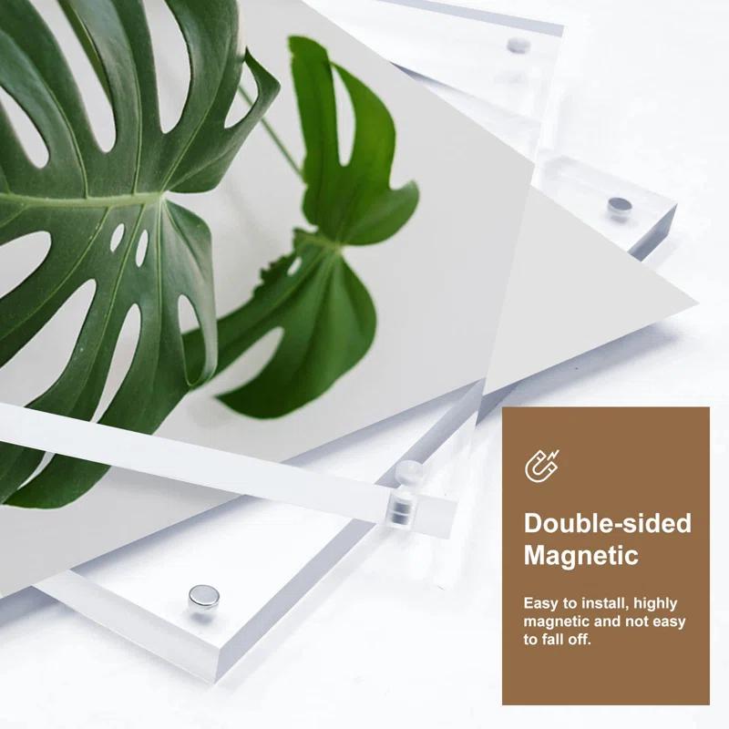 Brayden Studio® Egofine 5X7 Acrylic Frames 6 Pack, 20Mm Thicker Frameless Clear Picture Frames, Double Sided Magnetic Picture Frames, Free Standing Desktop Display