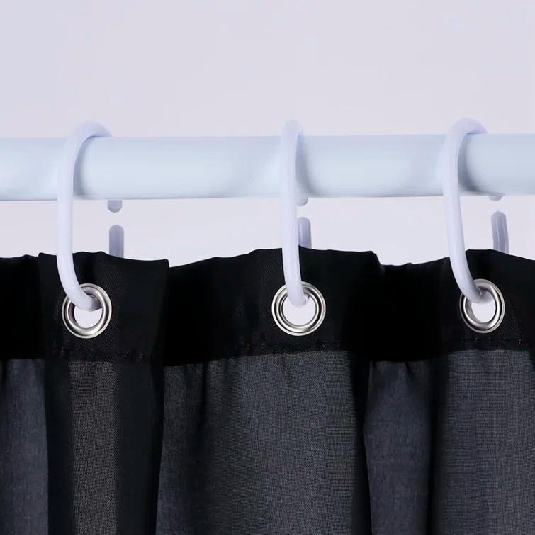 Evideco Solid Plastic Shower Curtain Hooks Rings (Set of 12)
