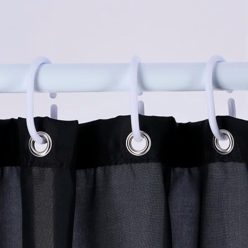 Evideco Solid Plastic Shower Curtain Hooks Rings (Set of 12)