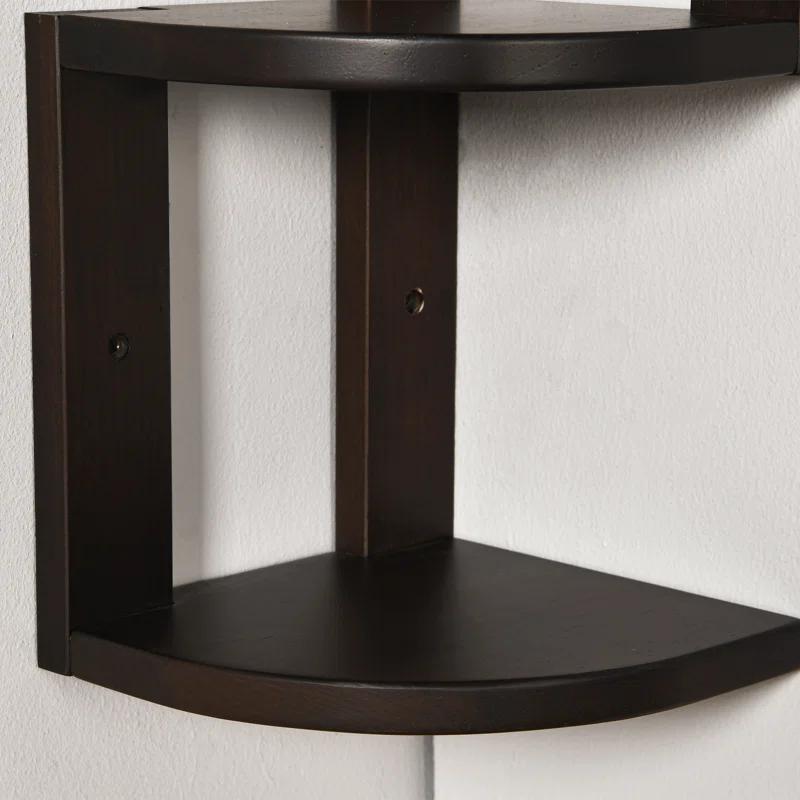 CONSDAN Corner Shelf, 4 Pieces, USA-Grown Solid Hickory Hardwood