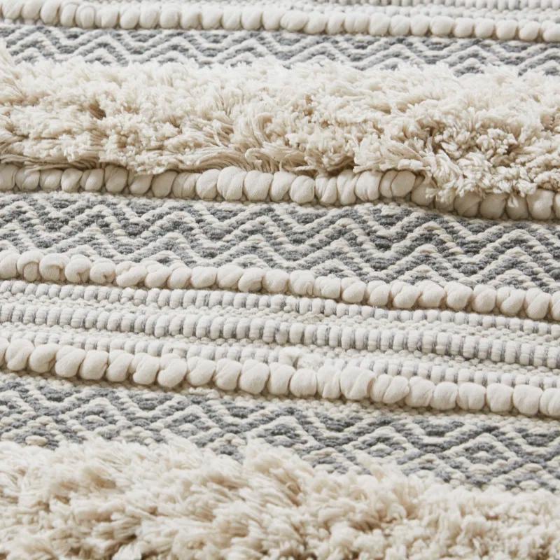 INK+IVY Asher Cotton Blend Bath Rug with Non-Slip Backing