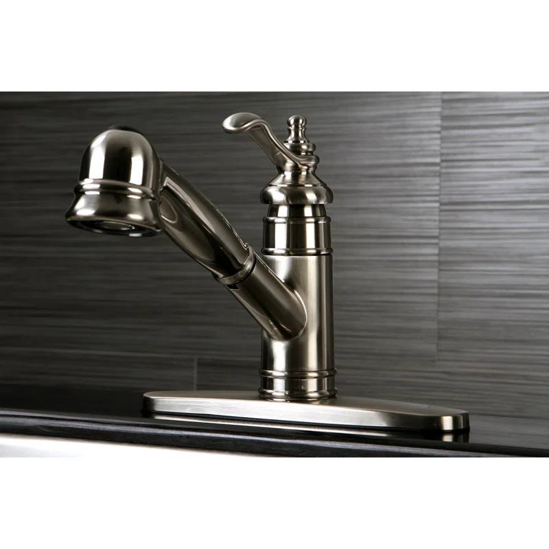 Kingston Brass Templeton Single-Handle 1-or-3 Hole Deck Mount Pull-Out Sprayer Kitchen Faucet