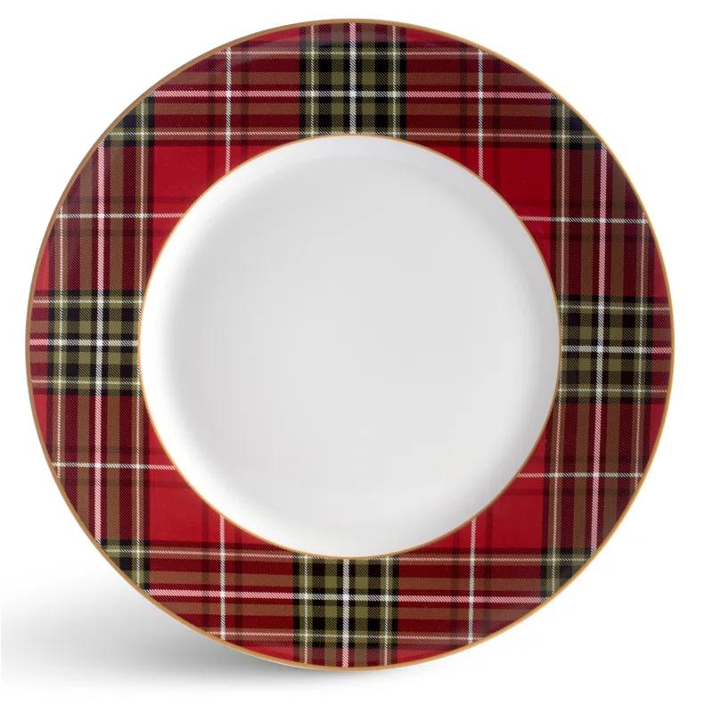 222 Fifth 222 Fifth 12-Piece Wexford Red Porcelain Dinnerware Set - Service For 4, Plate & Bowl Set