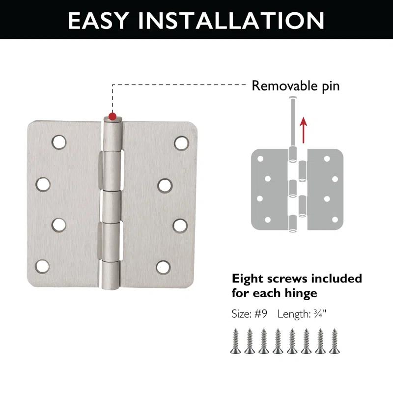 Design House 4" H x 4" W Butt Bearing Door Hinges (Set of 10)
