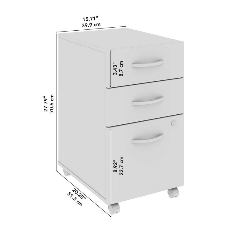 Bush Business Furniture Arrive 16'' Wide 3 -Drawer Mobile File Cabinet