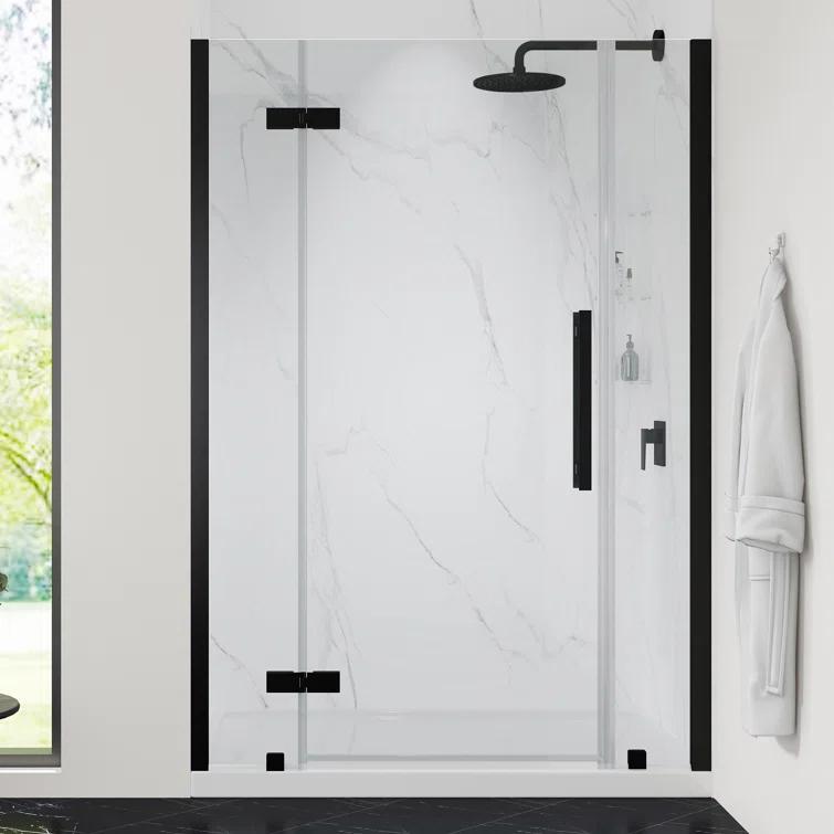Ove Decors Endless Tampa 47" W x 72" H Alcove Frameless Shower Kit, Door, 2 Panel, Base, Shelves TA1330421