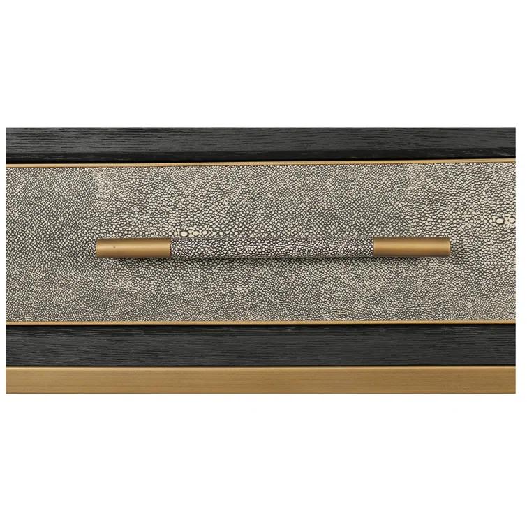 Contemporary Meera 59" Gray and Gold Console Table with Storage