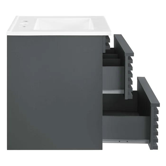 Trio Supply House Modway Render 24" Wall-Mount Bathroom Vanity