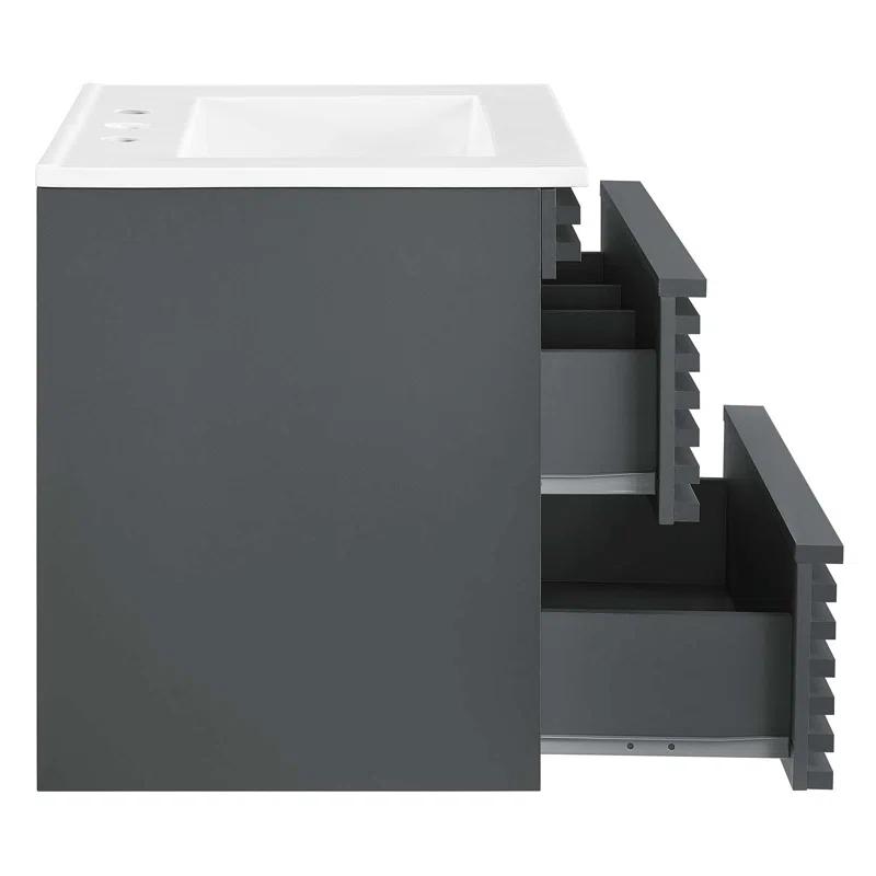 Trio Supply House Modway Render 24" Wall-Mount Bathroom Vanity