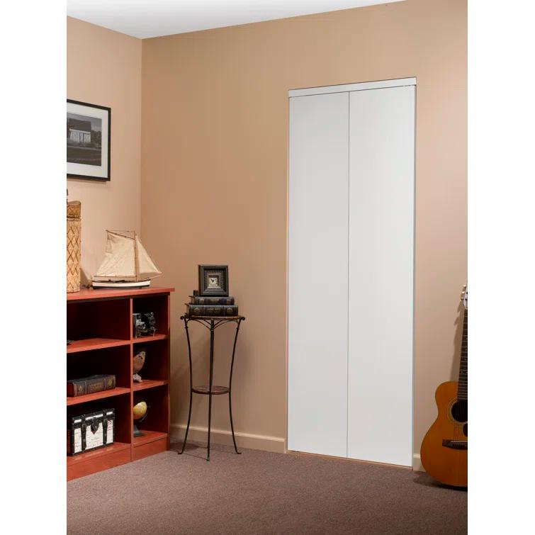 Custom Door and Mirror 80'' Solid + Manufactured Wood Flush Painted Bi-Fold Door