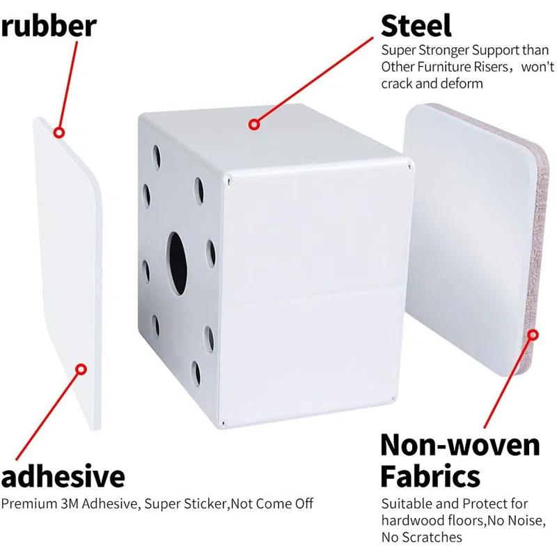 MAXAYA Bed And Furniture Risers, Heavy Square Chair So...