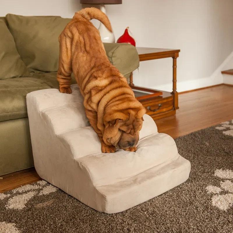 Snoozer Orthopedic Microsuede Scalloped Pet Stair Ramp