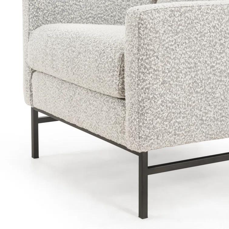 Carbon Ebony Knoll Domino Leather Accent Chair