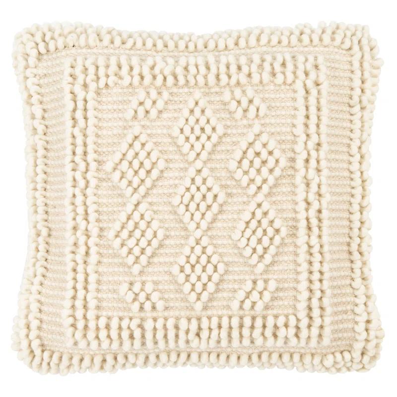Safavieh Darvey Embroidered Wool Blend Reversible Throw Pillow