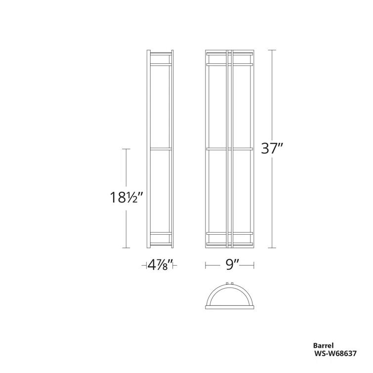 Modern Black and Bronze Stainless Steel 37" Outdoor Wall Light