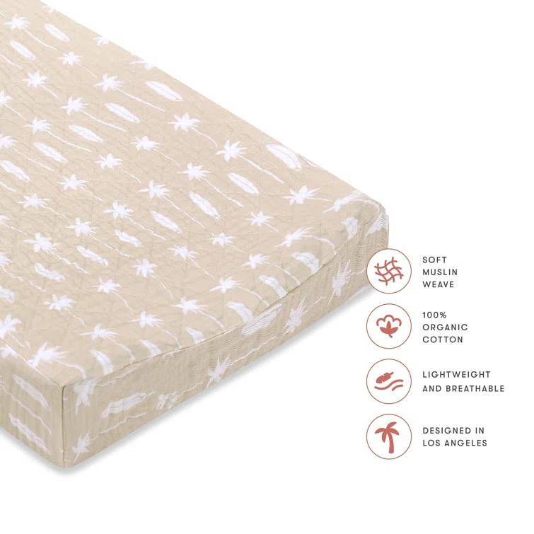 Beach Bum Quilted Muslin Changing Pad Cover