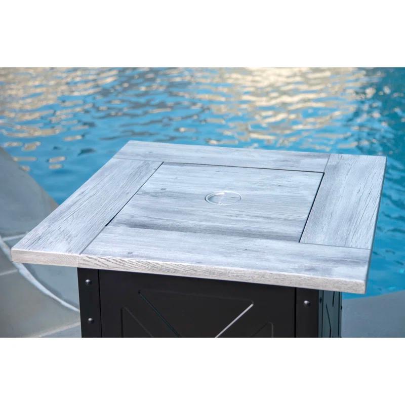 Endless Summer Mason by Endless Summer, 30" Square LP Gas Fire Table with Faux Wood Mantel