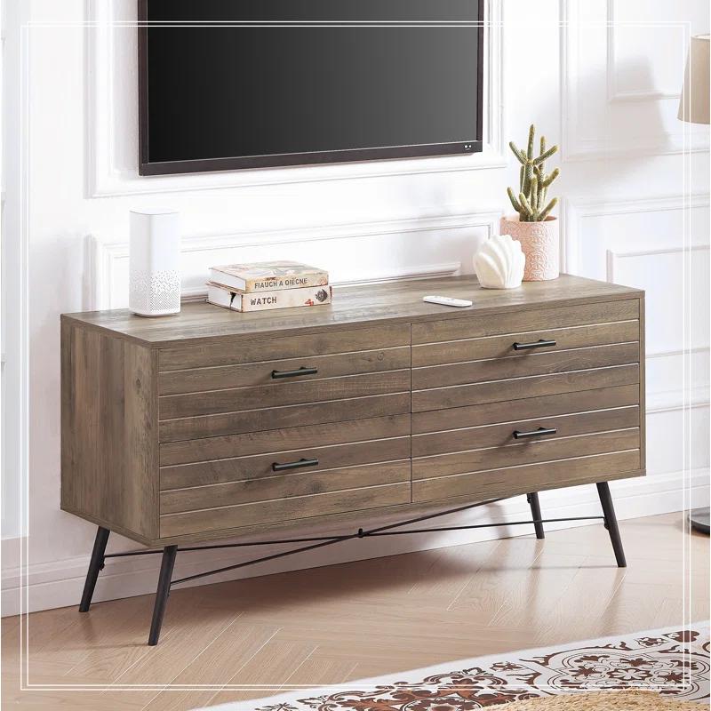 Charlton Home® 4-Drawer Chest, 4 Drawer Dresser TV Stand , Dressers Bedroom Furniture Large Storage Tower Unit