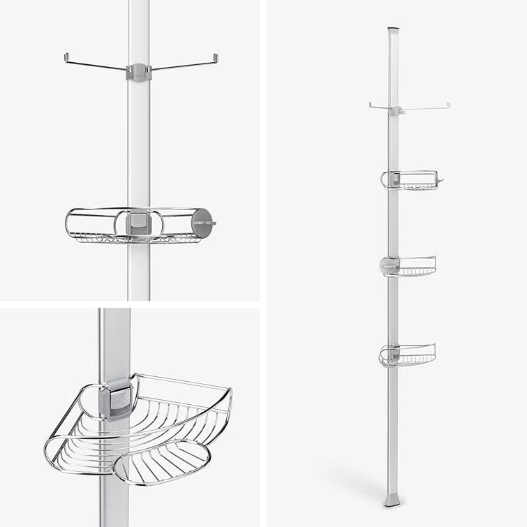 simplehuman Simplehuman Tension Pole Stainless Steel and Anodized Aluminum Shower Caddy