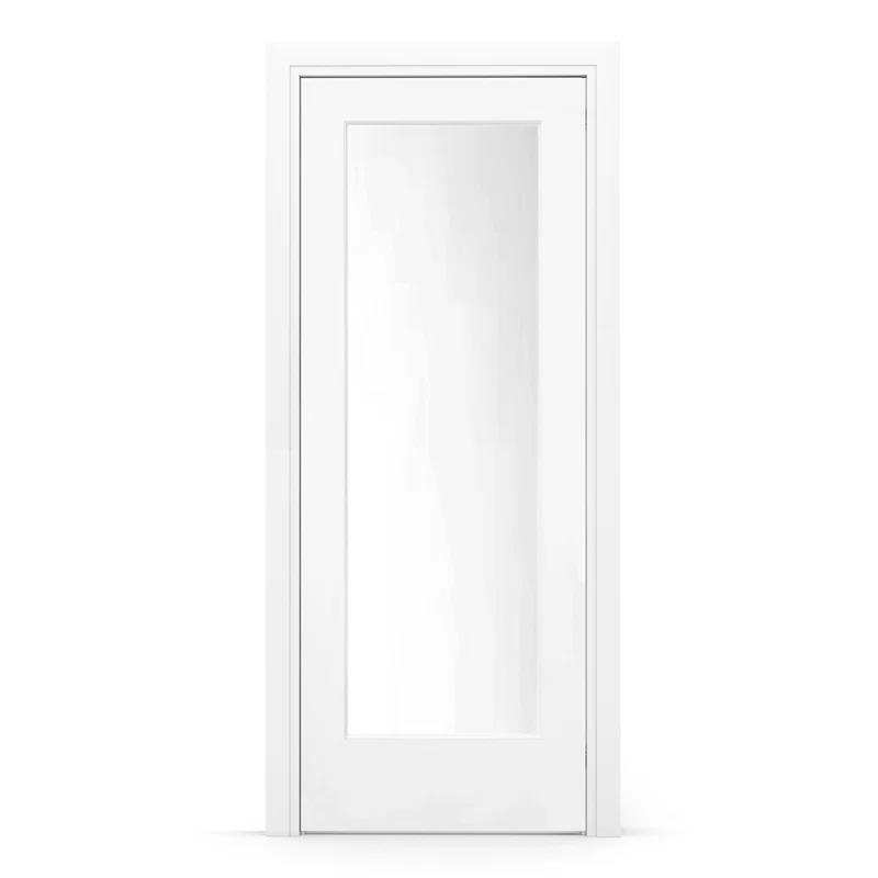 80'' Solid + Manufactured Wood Glass Prehung Door