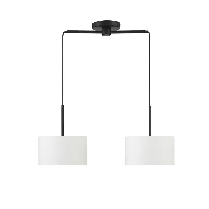 2 - Light Dimmable Drum Chandelier